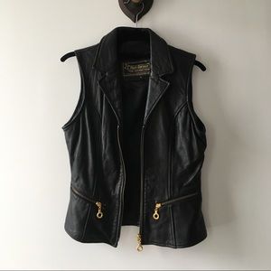 Rem Garson Second Skin Black Leather Biker Vest